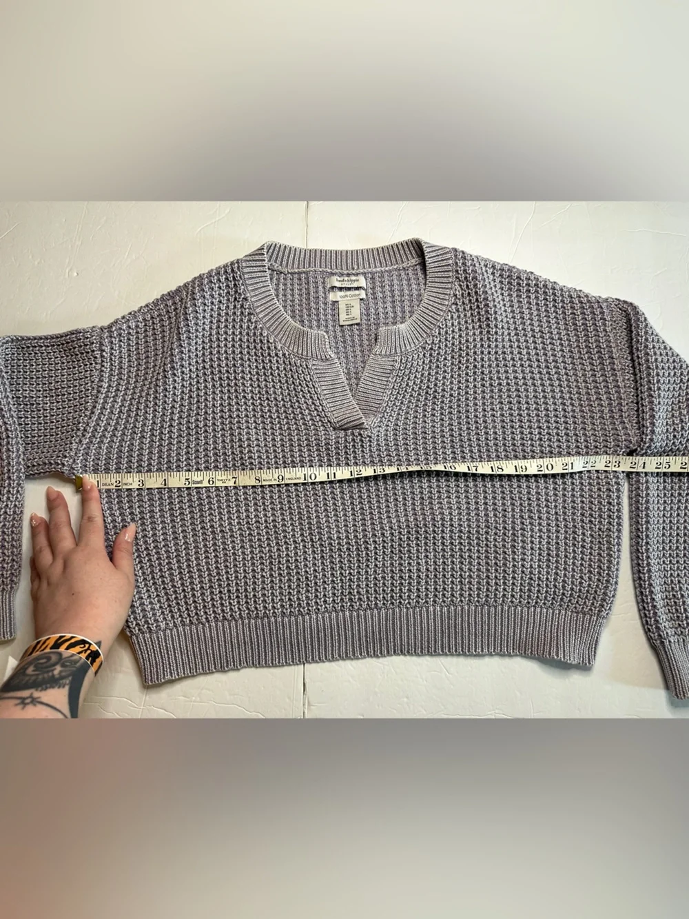 Haute Hippie Cropped Heavy Knit Sweater Oversized Large